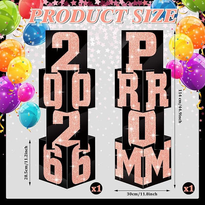Queekay 8 Pcs Prom Column Standup Photo Booth Decorations 2026 Prom Backdrop - Image 6