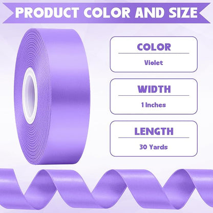 1In 30Yards Violet Satin Ribbon - Image 2