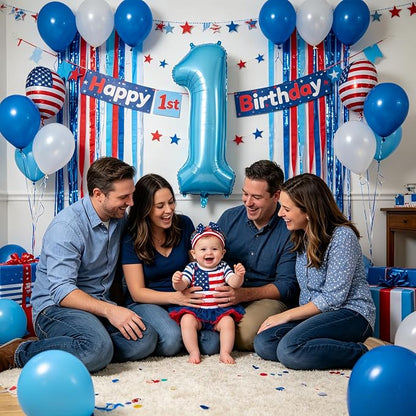 40 Inch Light Blue Number 1 Balloon | 1 Birthday Balloon - Image 7