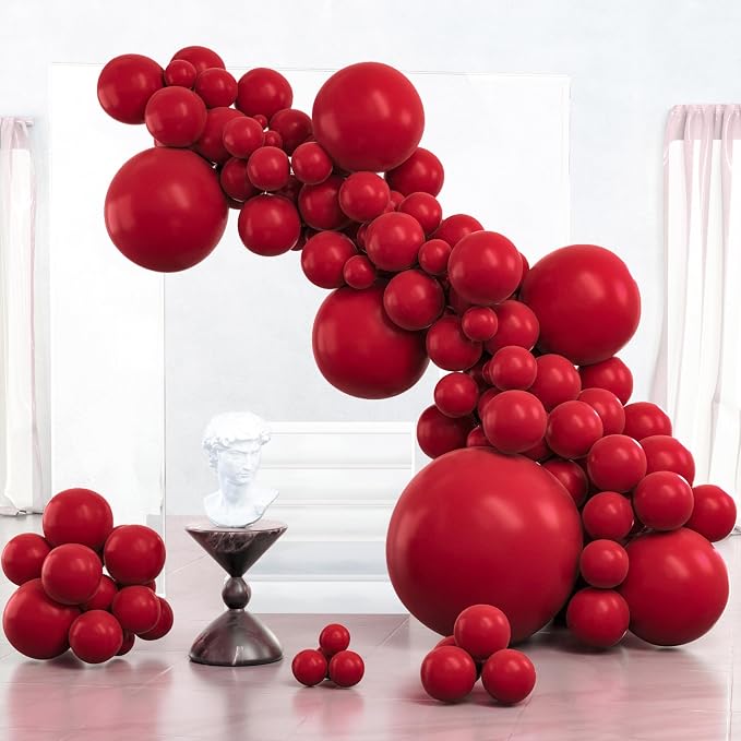 PartyWoo Burgundy Balloons 100pcs Dark Red Maroon Ruby Red Color | 36 18 12 10 by PartyWoo