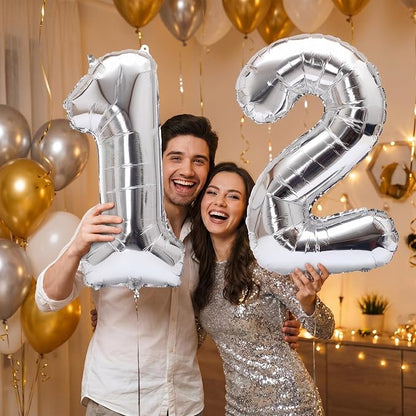 Number 12 Balloon Foil Mylar Balloons - Image 2