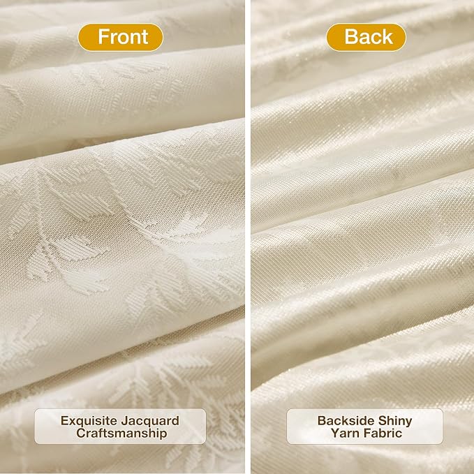 Anmao Taupe Semi Sheer Light Filtering Curtains 96 Inches Long 2 Panels - Image 3