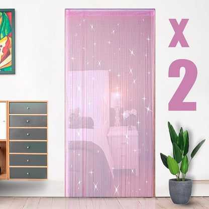 2 Pack 39 x 79 Inch Beaded Curtain String Door Curtains, Hippie Room Decor by Hysenm