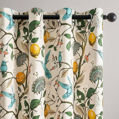 Topfinel Beige Kitchen Tier Curtains 36 Inches Long Botanical Floral - Image 3