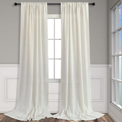 Natural Linen Curtains 108 Inches Long - Image 8