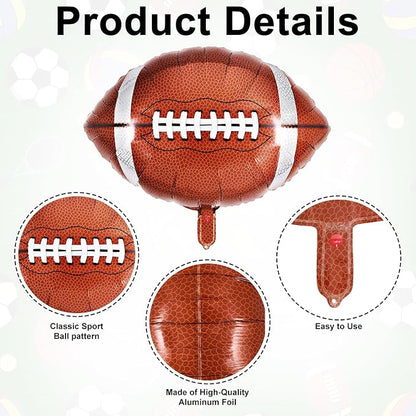 24 Pcs Sports Foil Balloon Set, 18 Inch Football Basketball Baseball Volleyball - Image 5