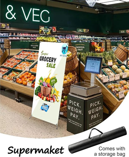 YOSE X Frame Banner Stand Fits Any Banner Adjustable Size 23"X63" to 32"X78" - Image 6