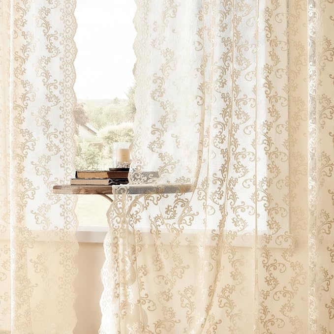 Beige Lace Curtains - Image 5
