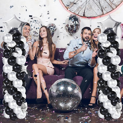 Gejoy 110 Pcs Black Silver Balloons Column Stand Kit Adjustable Tower Stand - Image 4