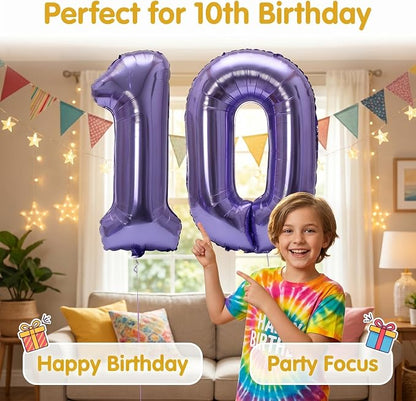 Number 10 Balloon Foil Mylar Balloons - Image 2