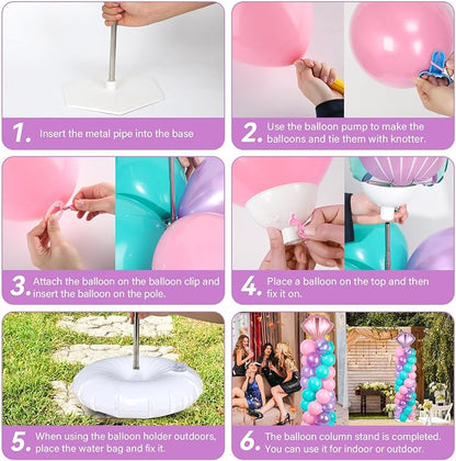 2 Sets Mermaid Party Balloon Column Stand Kit - Image 4