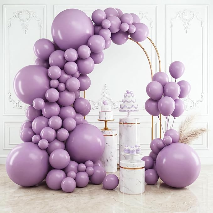 RUBFAC Purple Balloons Different Sizes Dusty Purple Party Balloon 154pcs | by RUBFAC