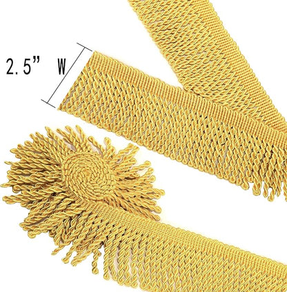 BEL AVENIR Bullion Fringe Trim Curtain Fringes 5 Yard x 2.5 Inches Sewing | - Image 3