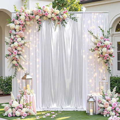 20ftx10ft Sequin Silver Backdrop Curtain Panels - Image 6