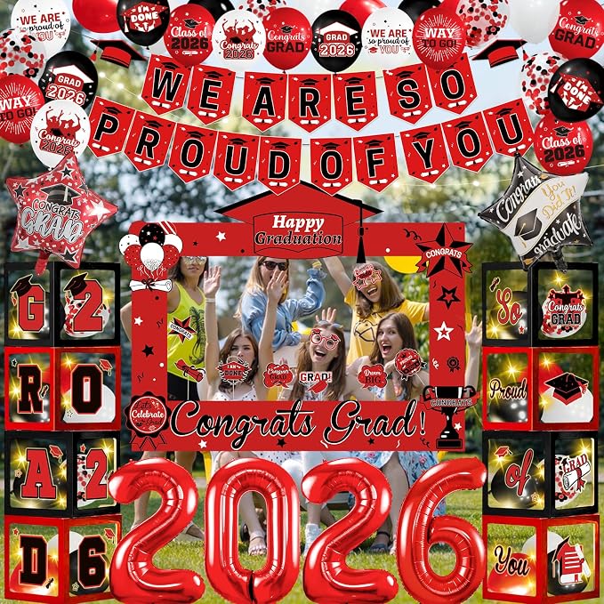 Red and Black Graduation Decorations 2026 - Image 6