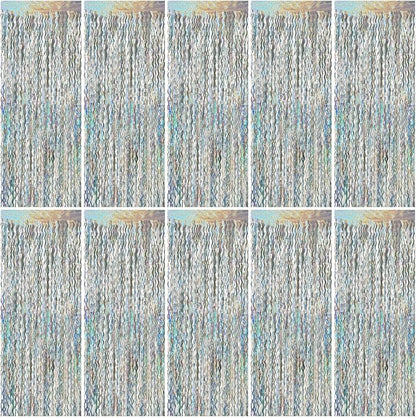 Tinsel Foil Fringe Curtains Wavy Backdrop by BOMSI
