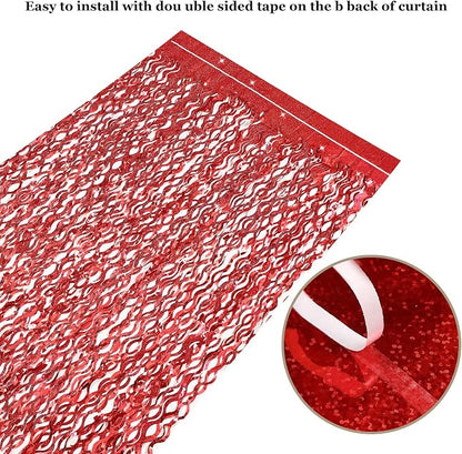 3 Pack Red Backdrop Curtain - Image 4