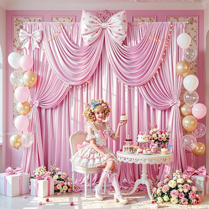 20x10ft Pink Glitter Backdrop Curtain - Image 6