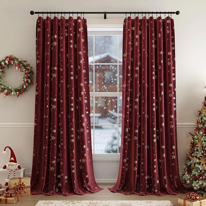 Beauoop Christmas Red Velvet Curtain by Beauoop