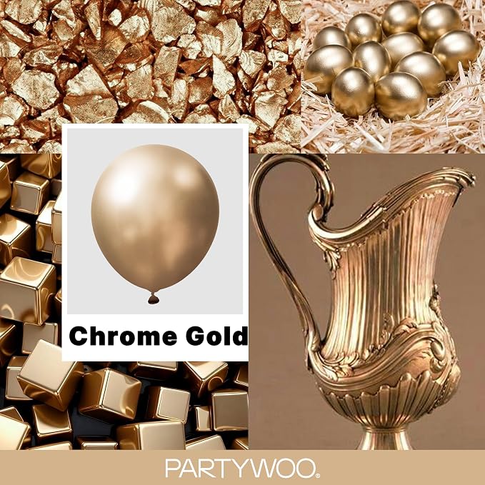 PartyWoo Metallic Gold Balloons 85pcs Chrome Gold Color 18 12 10 5 Inch | 18 12 - Image 2