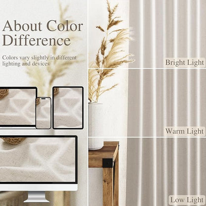 Pearl White Linen Curtains 84 Inches Long - Image 3