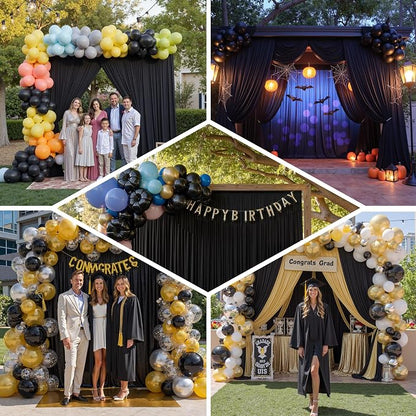 30ft×12ft Black Backdrop Curtain - Image 3