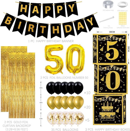 Gold 50th birthday decorations men - Image 2