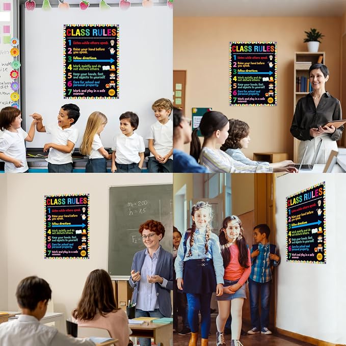 Vantasii Classroom Rule Poster, Colorful Bulletin Board Decoration Thick - Image 7