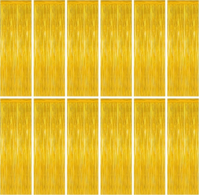 12 Pack 2026 Graduation Decorations, 3.28 FT x 7.05 FT Gold Backdrop Curtains by ZATAYE