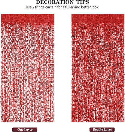 3 Pack Red Backdrop Curtain - Image 5