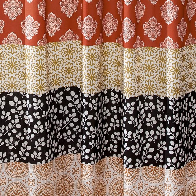 Lush Decor Bohemian Stripe Window Curtain Panels, Pair 52" W x 95" L Turquoise - Image 3