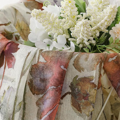 OWENIE Crushed Sheer Curtains 96 Inch Length 2 Panels Set, Sheer Floral - Image 7