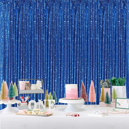 Royal Blue Curtain Panels Sequin Backdrop 6 Pieces 2ftx8ft Sparkly Curtain | - Image 6