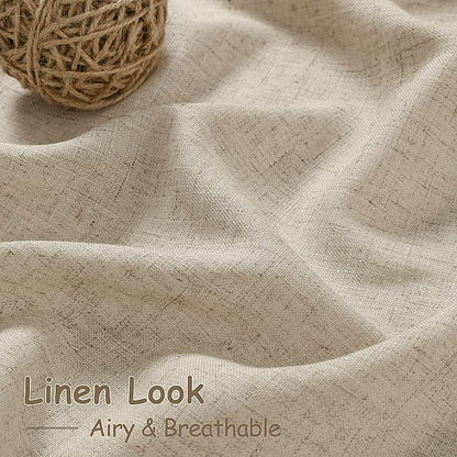 Taupe Burlywood Linen Curtains for Living Room 126 Inches Long Light Filtering - Image 4