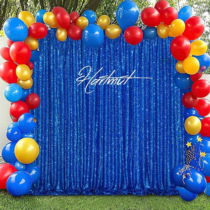 Navy Blue Sequin Backdrop 2 Pcs 5FTx10FT Glitter Backdrop Curtains Birthday - Image 5