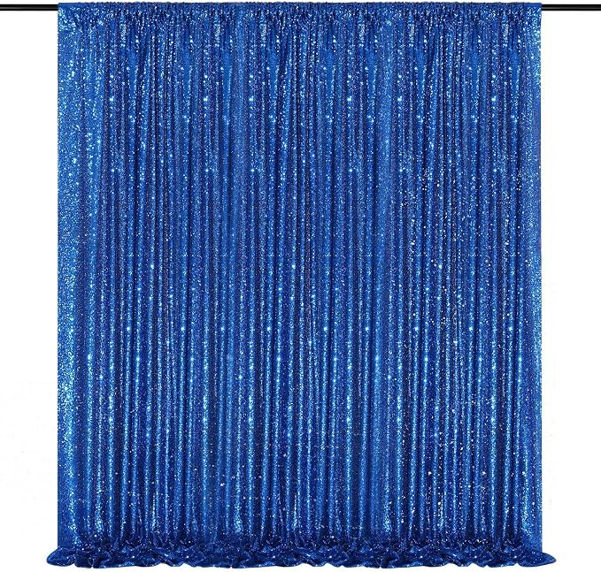 Sequin Backdrop Curtain Royal Blue Glitter Photography Background 8ftx8ft | by QueenDream