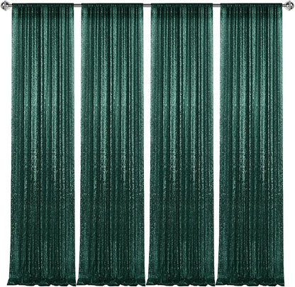 2×8FT-4PCS Hunter Sequin Backdrop Curtains Panels, Photography Backdrop Glitter - Image 8