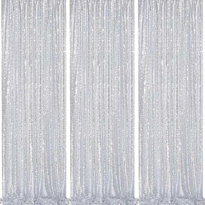 Silver Sequin Backdrop Party Decorations by QueenDream