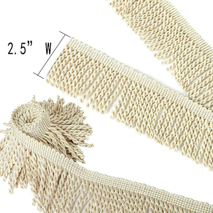 BEL AVENIR Bullion Fringe Trim Curtain Fringes 10 Yard x 2.5 Inches Sewing | - Image 3