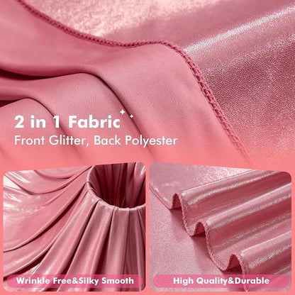 40x10ft Shimmer Rose Gold Sequin Backdrop Curtain - Image 2