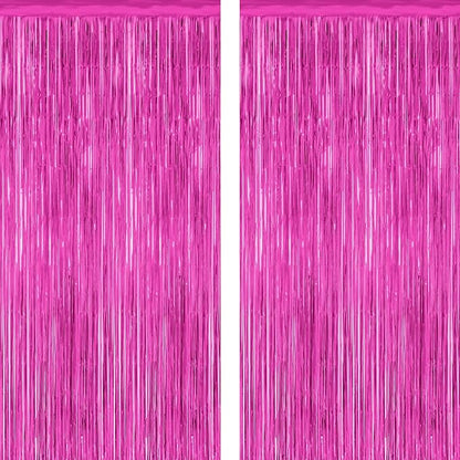 ZATAYE 2 Pack Rose Red Valentines Foil Curtain Streamer Decorations | Rose Red by ZATAYE