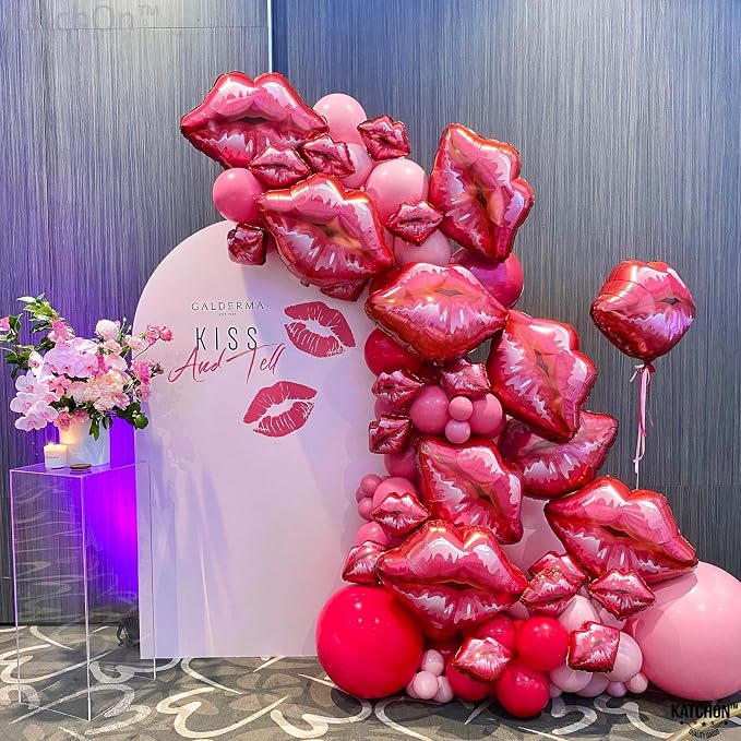 KatchOn Red Lip Foil Balloon 30 Inch - Image 6