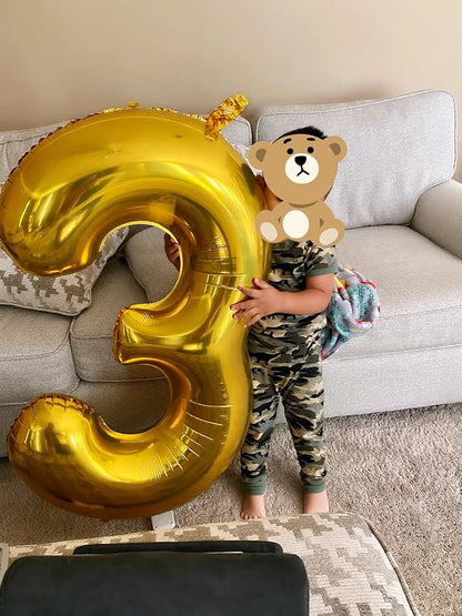 6 Balloon Numbers Party Decorations, 40In Gold Balloons - Image 2