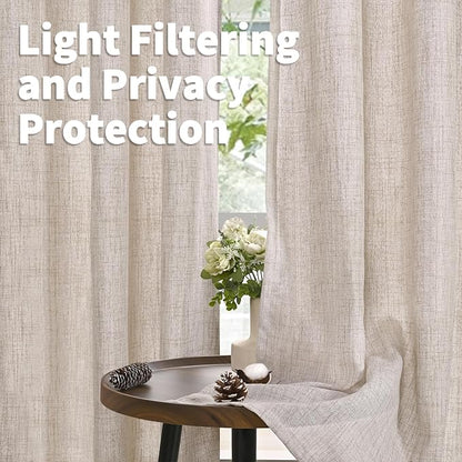 YoungsTex Natural Linen Curtains 38 Inch Width - Image 3