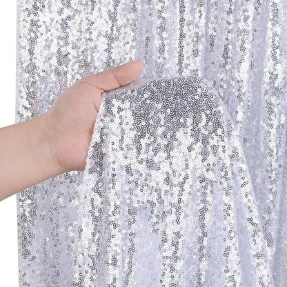 Silver Sequin Backdrop Curtains 6 Pcs 2ftx8ft Silver Curtains Background | - Image 6