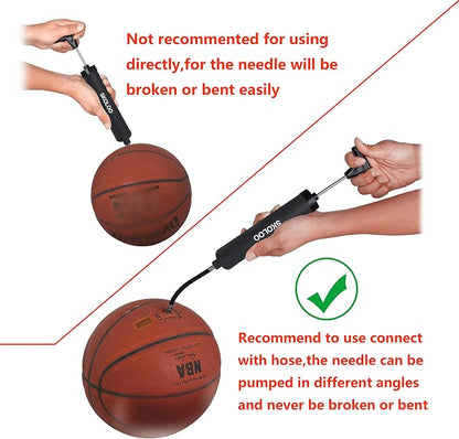 SKOLOO 10" Portable Hand Air Ball Pump Inflator Kit - Image 3