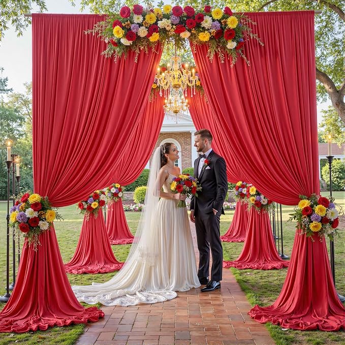 50×14ft Wrinkle Free Red Backdrop Curtain - Image 5
