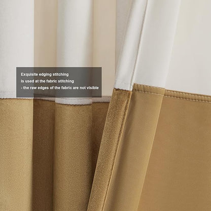 BULBUL Luxury Cream Gold Curtains 90 inches - Image 3
