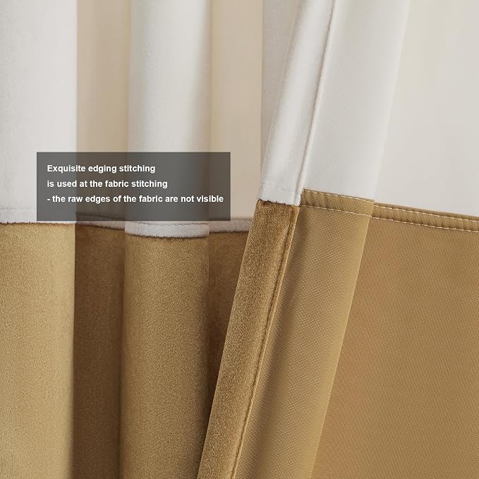 BULBUL Luxury Cream Gold Curtains 96 inches - Image 3