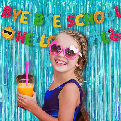 BRAVESHINE Iridescent Blue Fringe Curtains | Holographic Tinsel Backdrop | 2 - Image 4